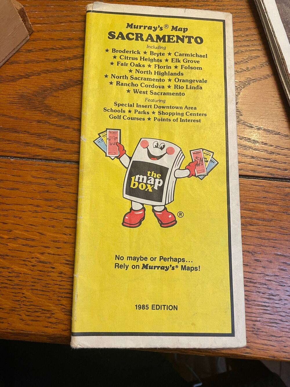 Vintage 1985 Murray’s Sacramento California Street Map Fold-Out Original